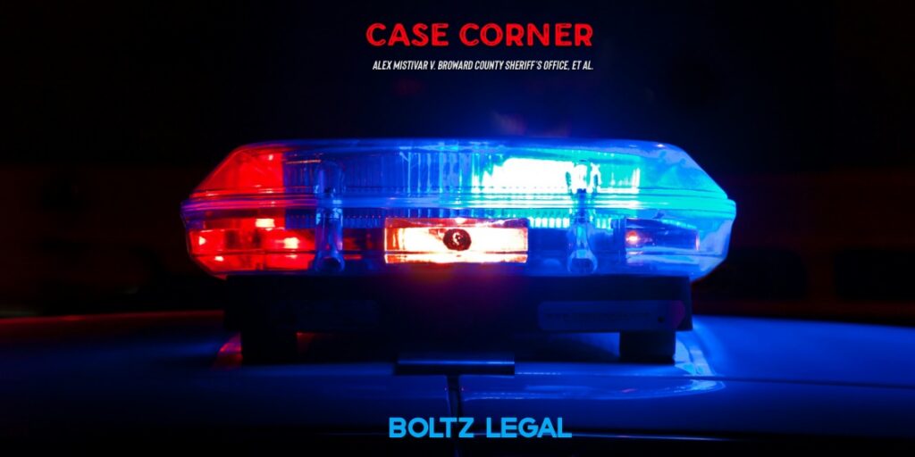 Police vehicle emergency lights representing the Broward County Sheriff’s Office case reviewed on appeal.