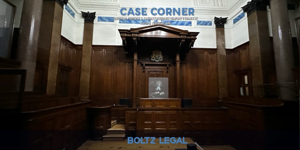 Case Corner image for Universal Property & Casualty Insurance Company v. Nancy St. Fleur and Rose Hilaire legal article by Boltz Legal.